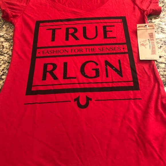 True Religion NWT XS Red T Shirt - Picture 2 of 4